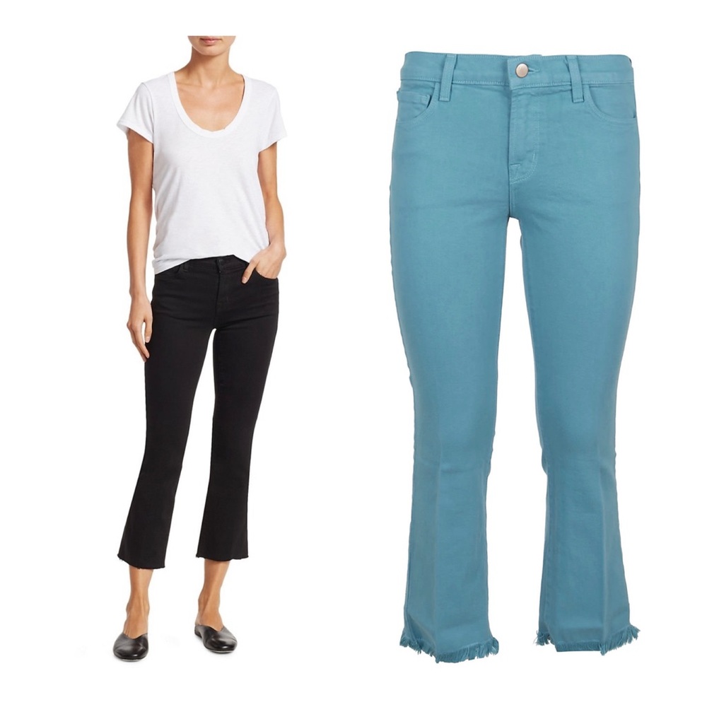 J Brand Selena Mid Rise Teal Flare Crop Women’s Jeans Size 28 NWT